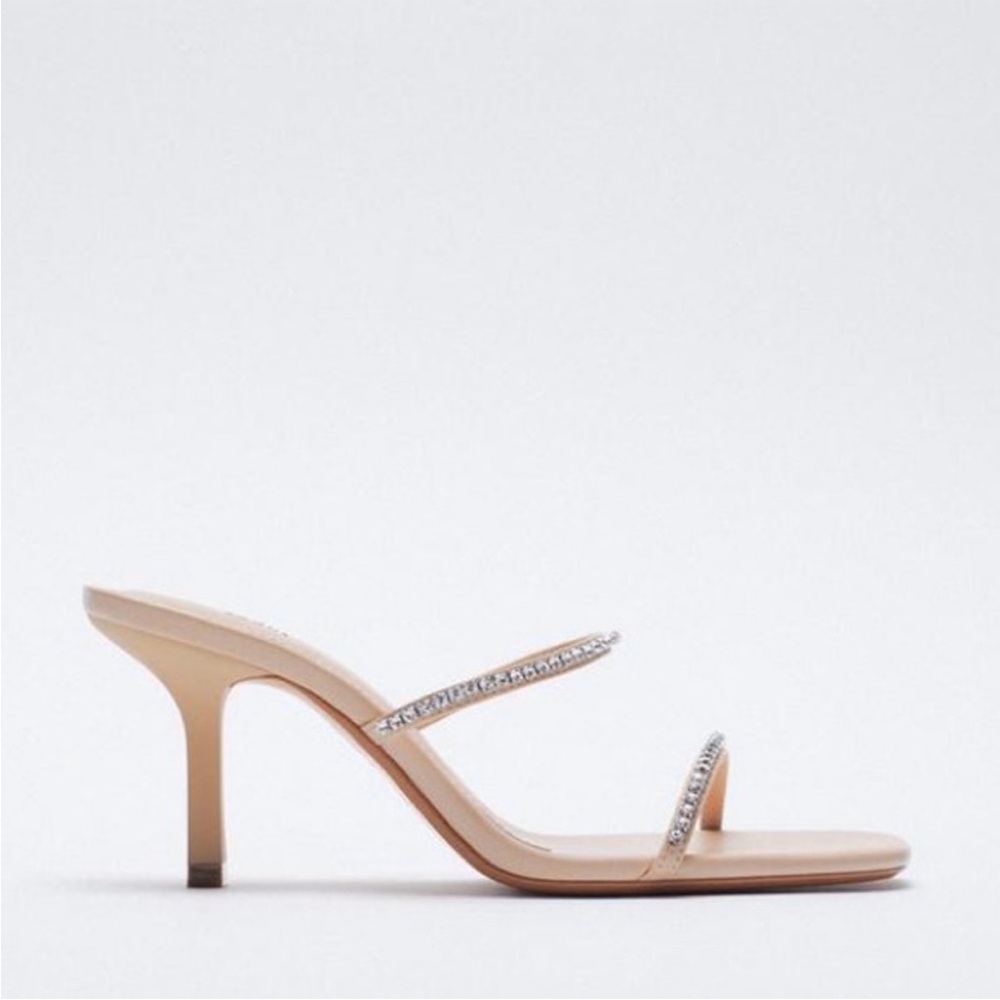 Zara Rhinestone Strap Heel Sandals